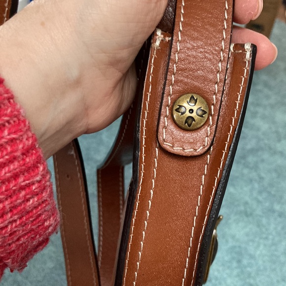 Like New Patricia Nash Cognac Leather Crossbody Bag - Picture 16 of 16
